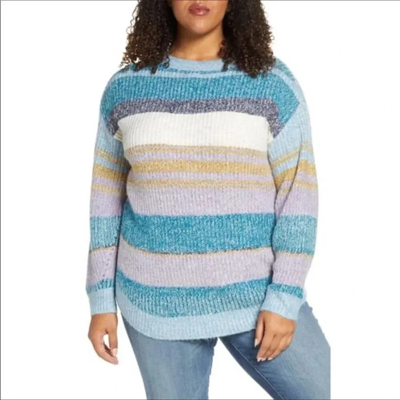 Caslon Nordstrom Ombré Stripe Pullover Sweater Top - Picture 1 of 7